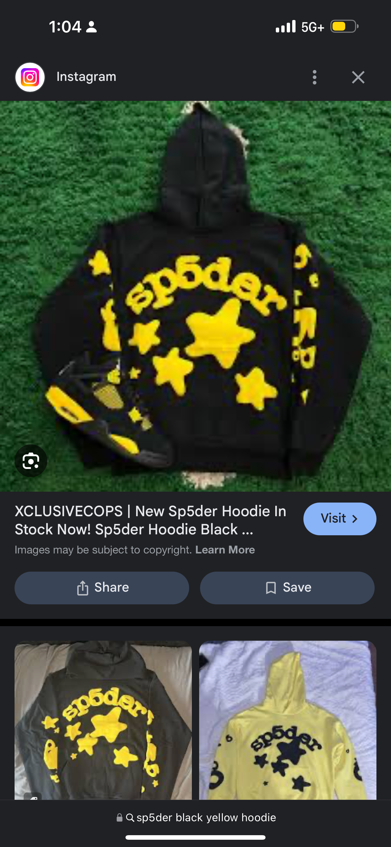 Beluga Sp5der Hoodie Black Yellow