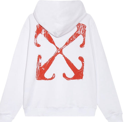 Off-White  Arrow Skate cotton hoodie red white