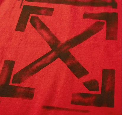 Off-White Impressionism Thin Diagonal Stencil Tee 'Red'