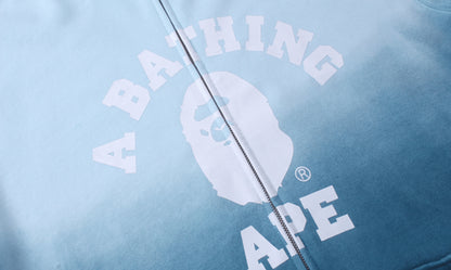 BAPE College Gradation Relaxed Fit Full Zip Hoodie Blue