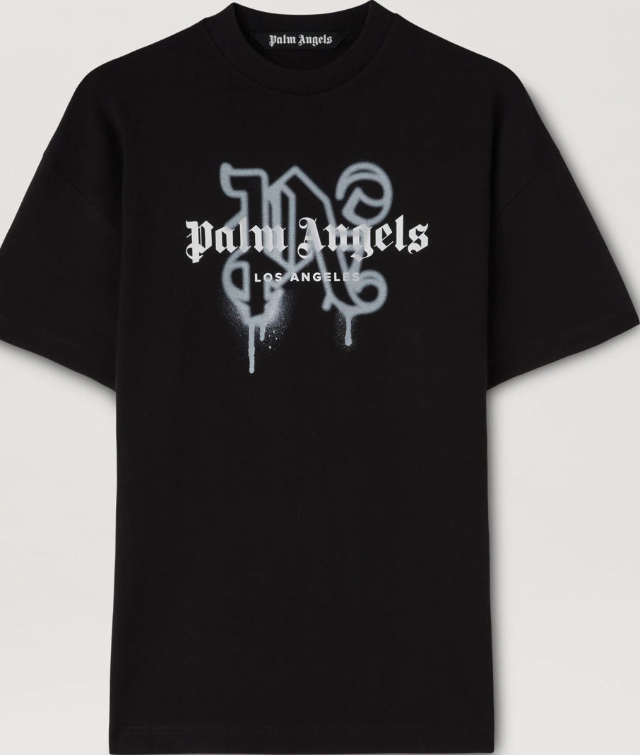 Palm Angels MONOGRAM SPRAY CITY T-SHIRT Los Angeles Black/Solber