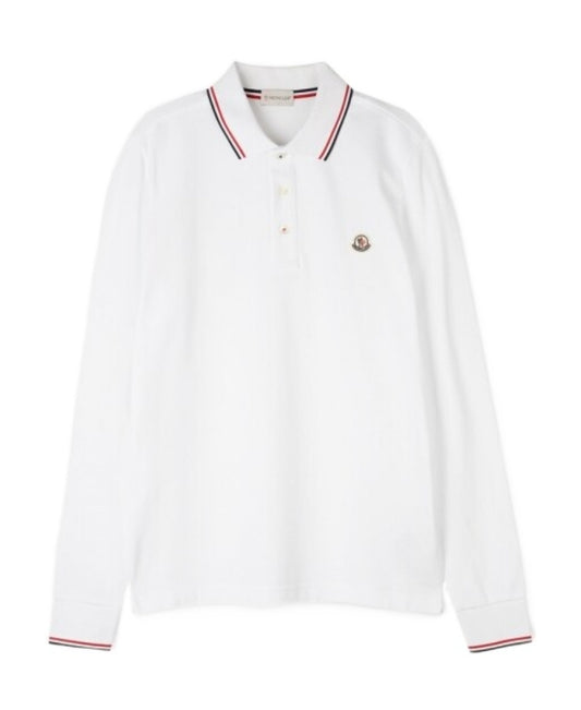 Moncler LONG SLEEVE POLO SHIRT WHITE