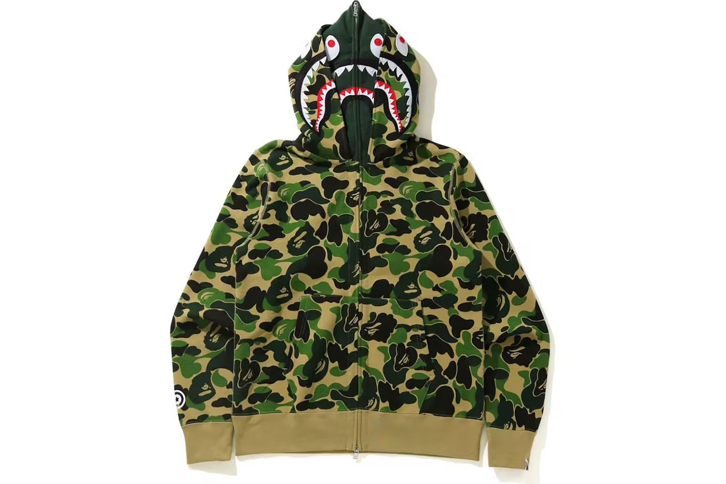 BAPE Big ABC Camo Shark Wide Full Zip Double Hoodie
Green