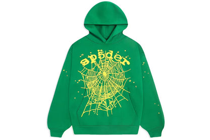 Green Sp5der Star OG Web V2 Hoodie