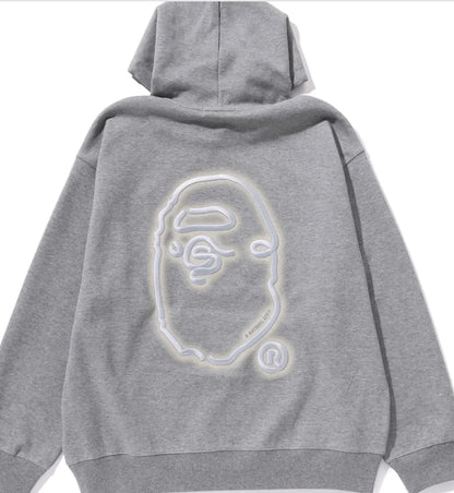 3D LETTER PULLOVER HOODIE MENS GREY