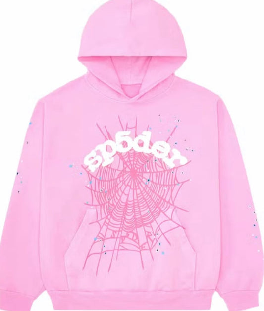 Sp5der OG Web Hoodie Pink