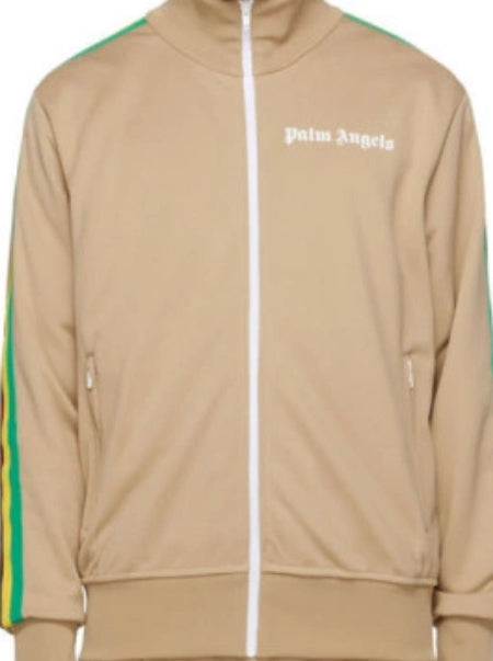 Palm Angels Beige Striped Classic Track Jacket