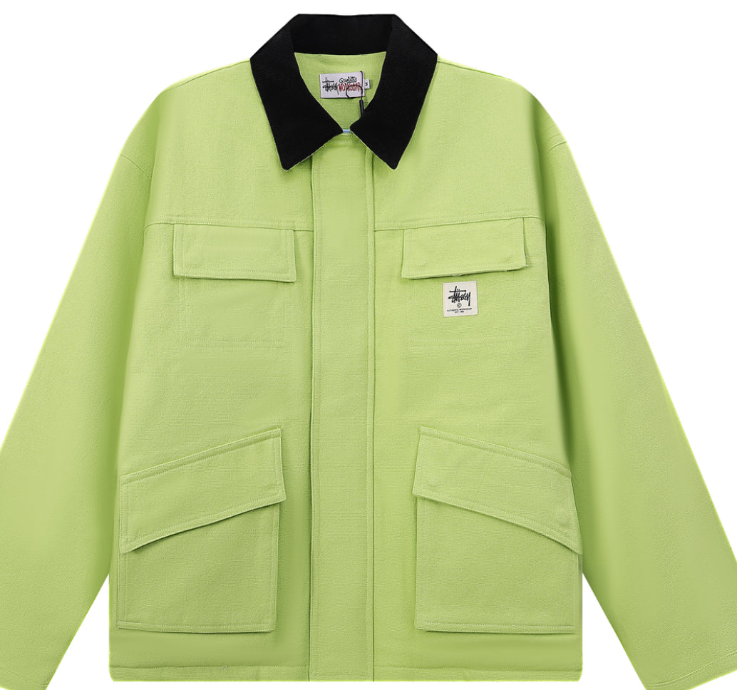 Stussy Washed Canvas Shop Jacket 'Lime'