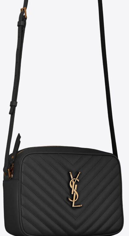 SAINT LAURENT YSL LOU CAMERA BAG IN QUILTED LEATHER Black