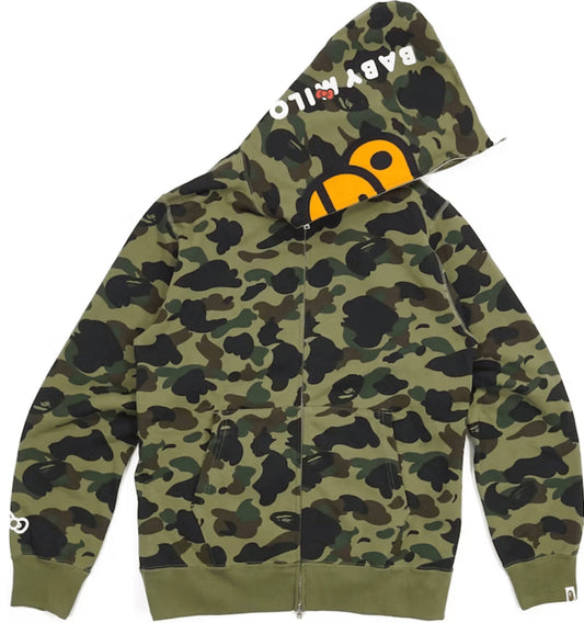 BAPE Sanrio Milo Hello Kitty Split Face 1st Camo Full Zip Hoodie