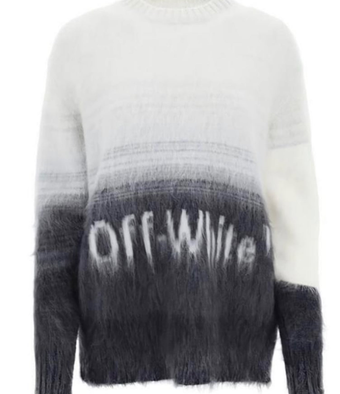 Helvetica Logo Mohair Blend Sweater Off-White