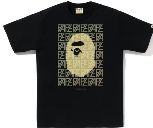 BAPE Logo Monogram Tee Black Beige