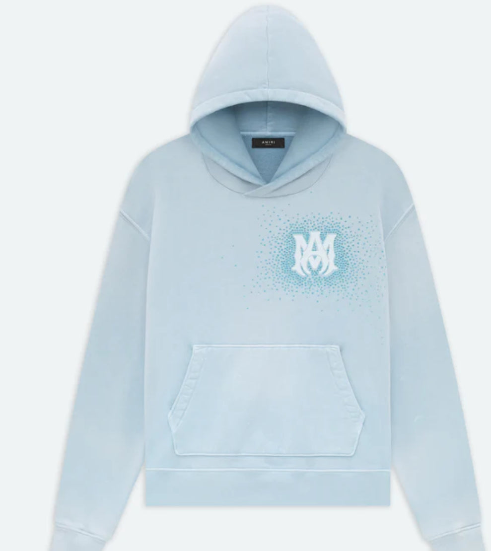 Amiri CRYSTAL BURST HOODIE- ASHLEY BLUE