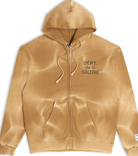 GALLERY DEPT FRENCH ZIP HOODIE Tan