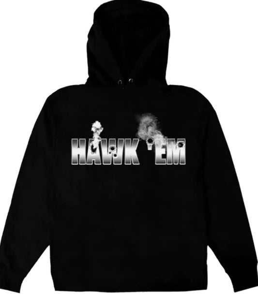 Pop Smoke x Vlone Hawk Em' Hoodie Black