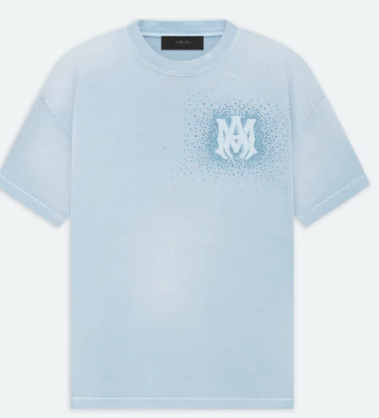 AMIRI CRYSTAL BURST TEE- ASHLEY BLUE