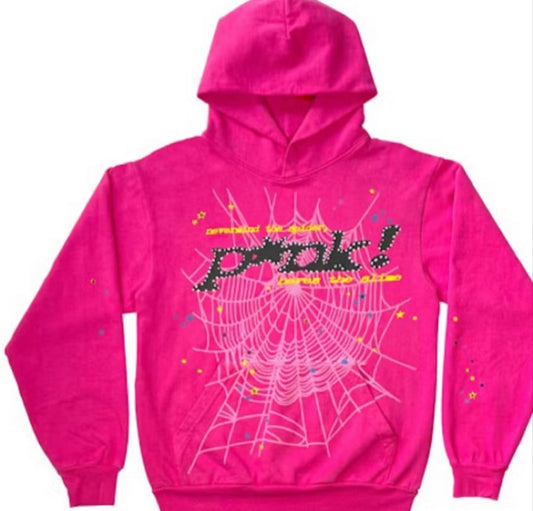 Sp5der P*NK Hoodie Pink