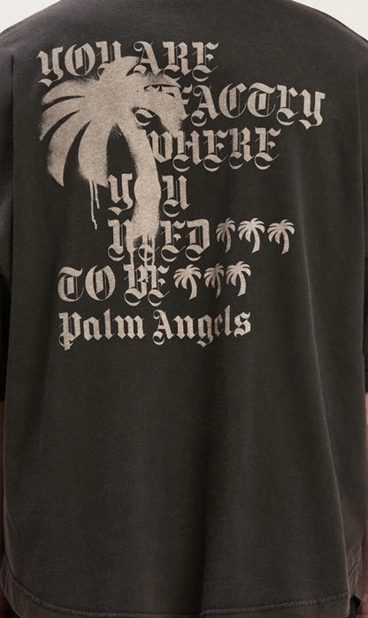 PALM Angel STATEMENT MONOGRAM T-SHIRT BLACK