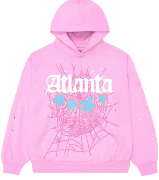 Sp5der Atlanta Hoodie Pink