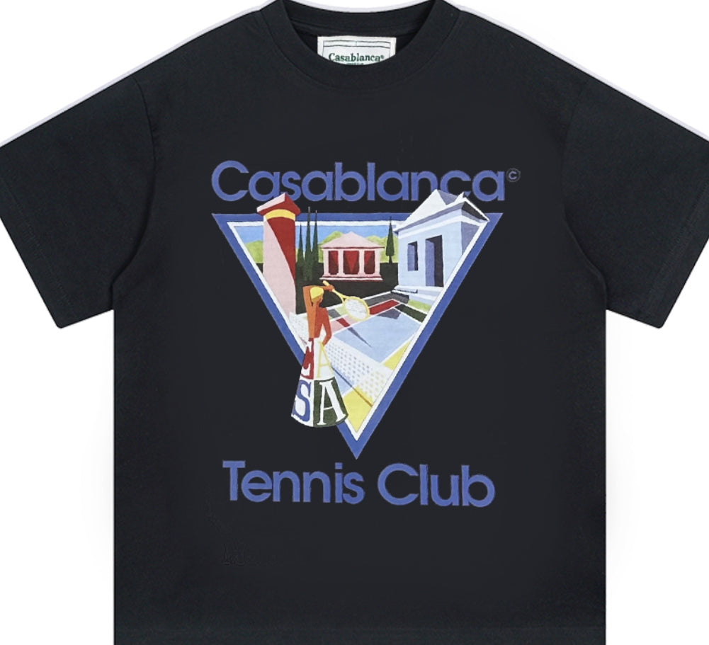 Casablanca Men's Tennis Club 'la Joueuse' T-shirt Black