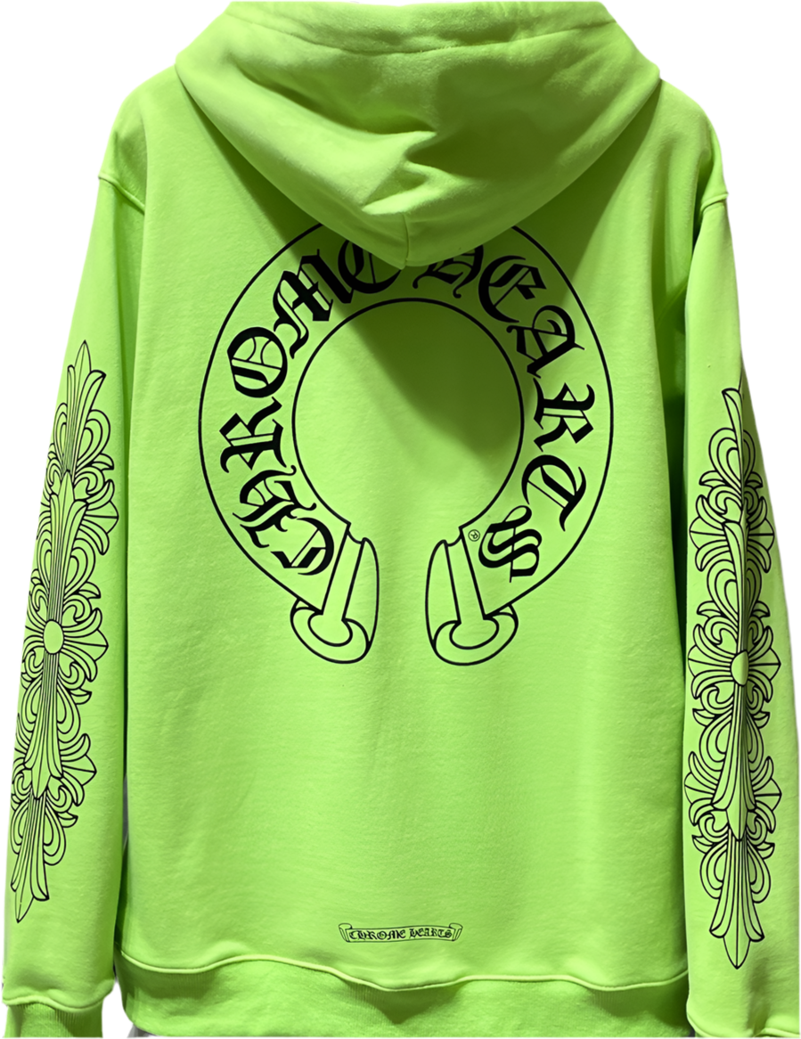 CHROME Heart Lime Green Pullover