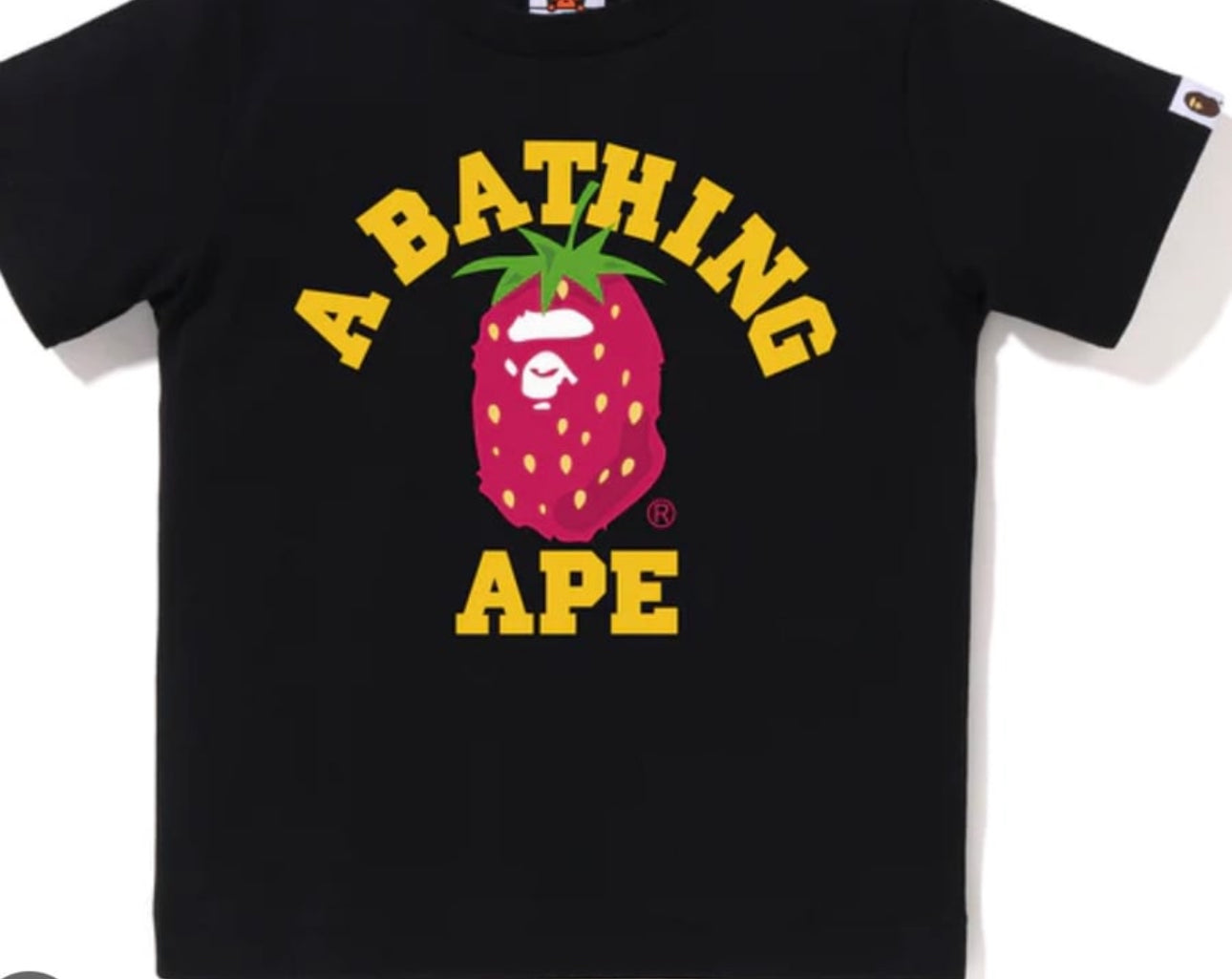 Strawberry college tee black Bape