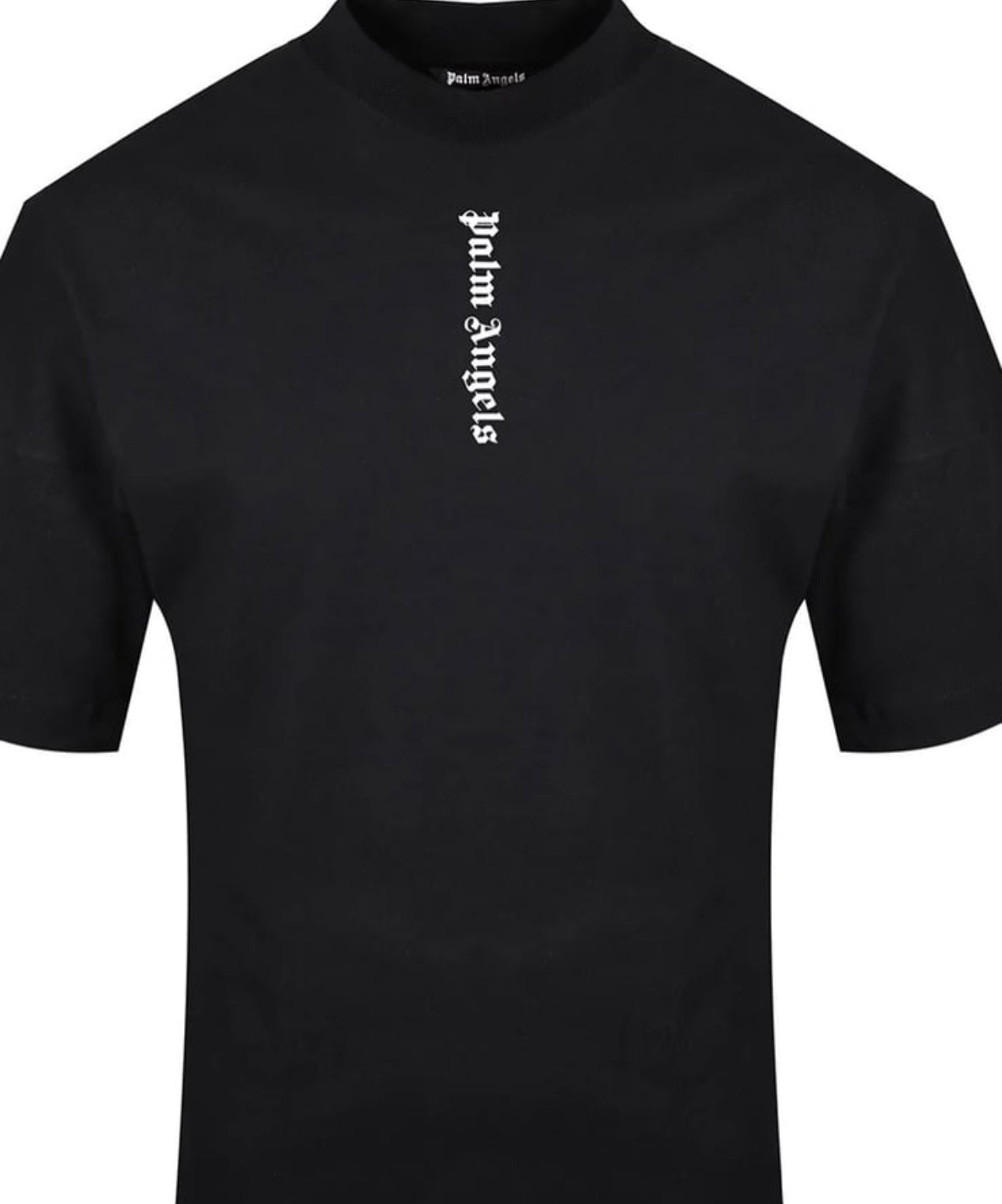 PALM ANGELS VERTICAL LOGO BLACK T-SHIRT