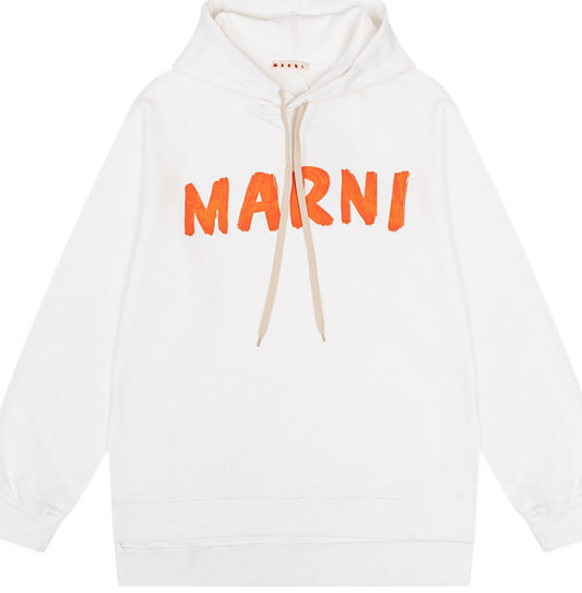 MARNI sweatshirt cotton hoodie w/ slit Orange