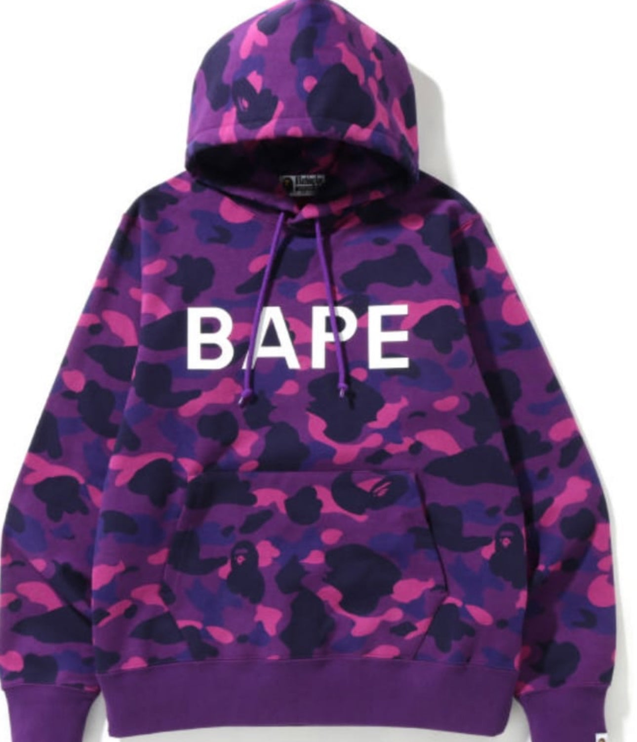 Color Camo BAPE Pullover Hoodie Purple