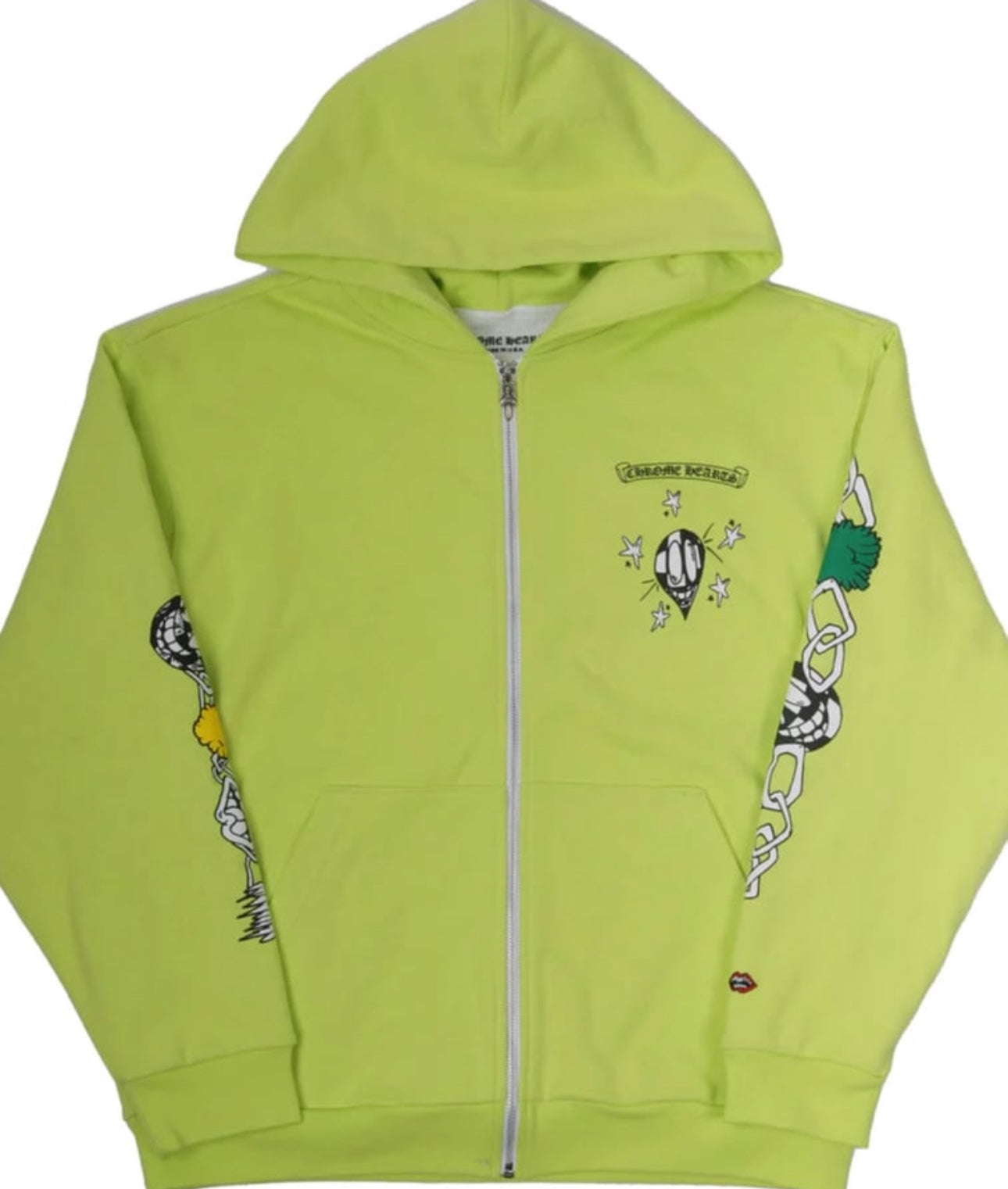 Chrome Heart Matty Boy Zip Up Hoodie thermal Lime Green