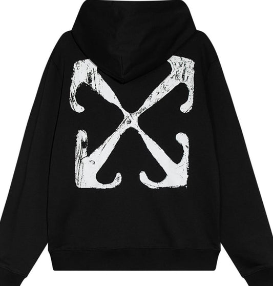 Off-White  Arrow Skate cotton hoodie black