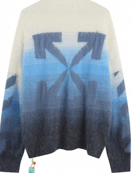 OFF-WHITE Blue Striped Sweater