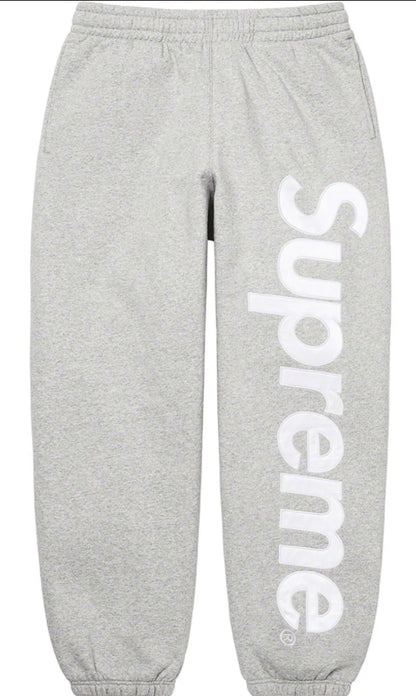 Supreme Satin Appliqué Sweatpant
Heather Grey