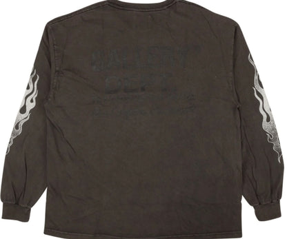 GALLERY DEPT. GREY FLAMES LOGO LONG SLEEVE T-SHIRT