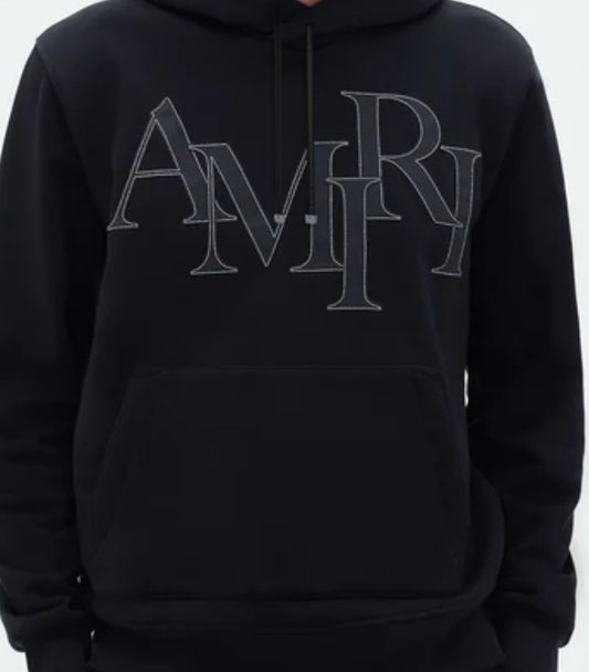 AMIRI KNITTED STAGGERED LOGO HOODIE