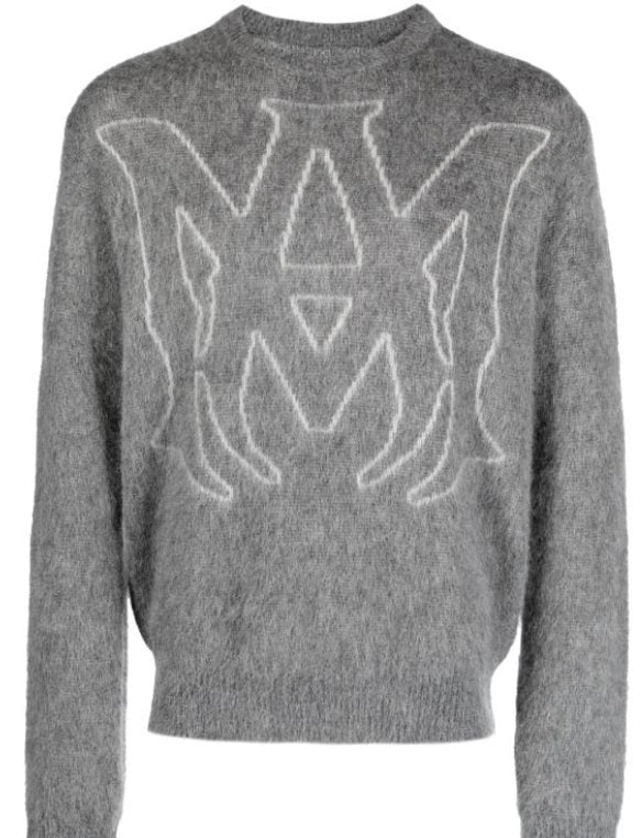 AMIRI
logo-jacquard mohair-blend jumper Grey