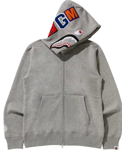 BAPE Shark Full Zip Hoodie 'Grey'