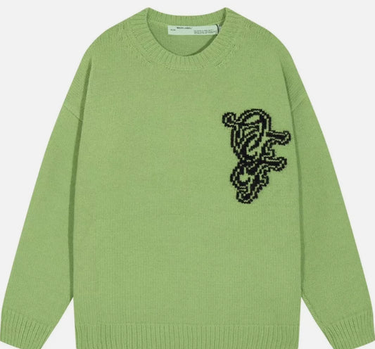 OFFWHITE Natlover Chunky Knit Crewneck GREEN