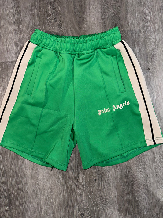 PALM ANGELS Green TRACK SHORTS