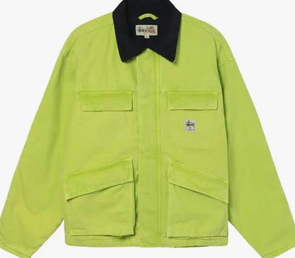 Stussy Washed Canvas Shop Jacket 'Lime'