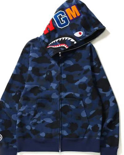 BAPE Color Camo Shark Full Zip Hoodie
Blue