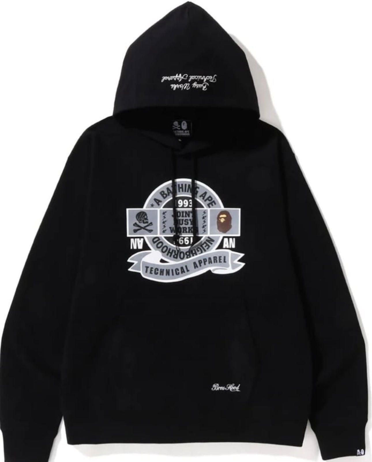 BAPE X NEIGHBOURHOOD RELAXED FIT PULLOVER HOODIE MENS black