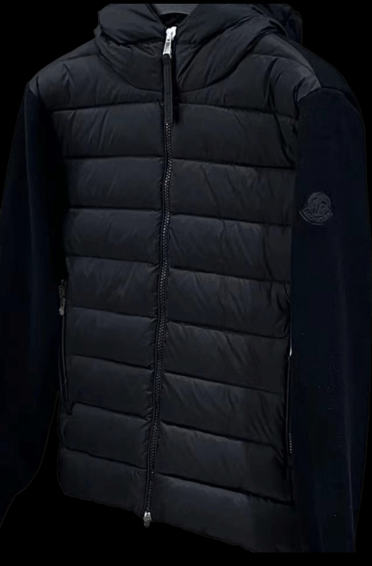 Moncler Black Cardigan Knit Sleeves