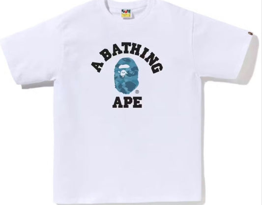 BAPE Honeycomb Camo College Tee White/Blue