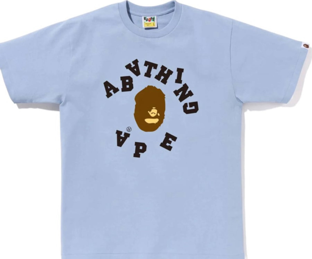 BAPE  BROKEN COLLEGE TEE blue