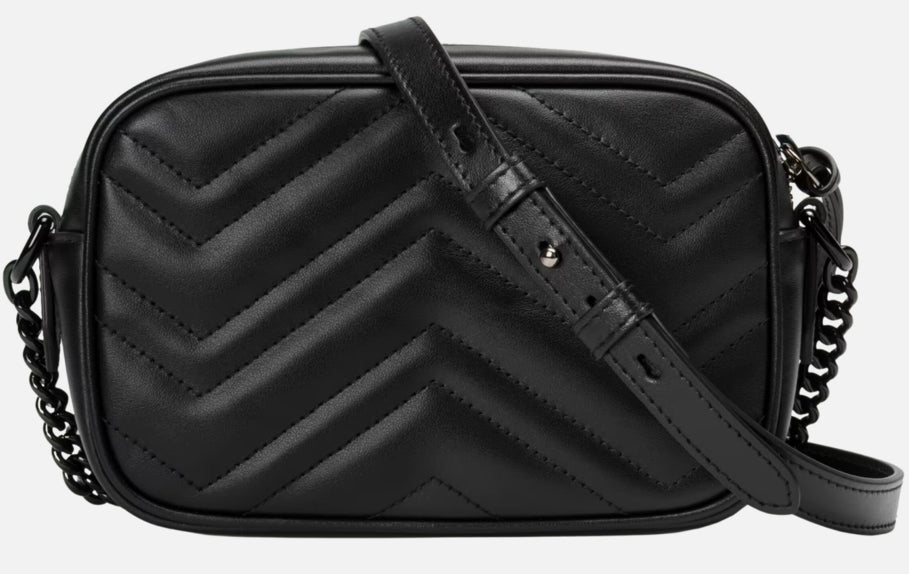 GG MARMONT SMALL
SHOULDER BAG BLACK ON BLACK