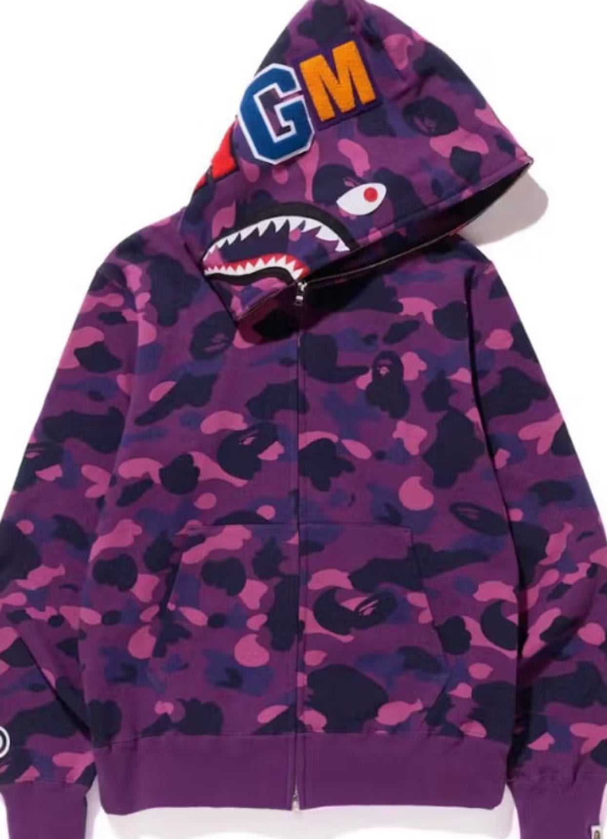 BAPE Color Camo Shark Full Zip Hoodie Purple