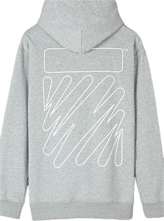 OFF WHITE SCRIBBLE HOODIE GREY