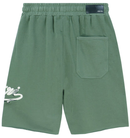 AMIRI GREEN SHORTS FILIGREE LOGO