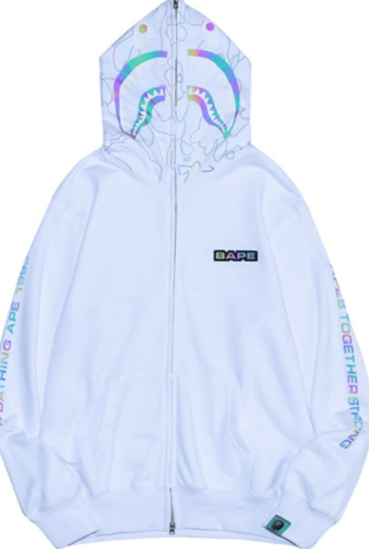 BAPE reflective holographic Jacket White